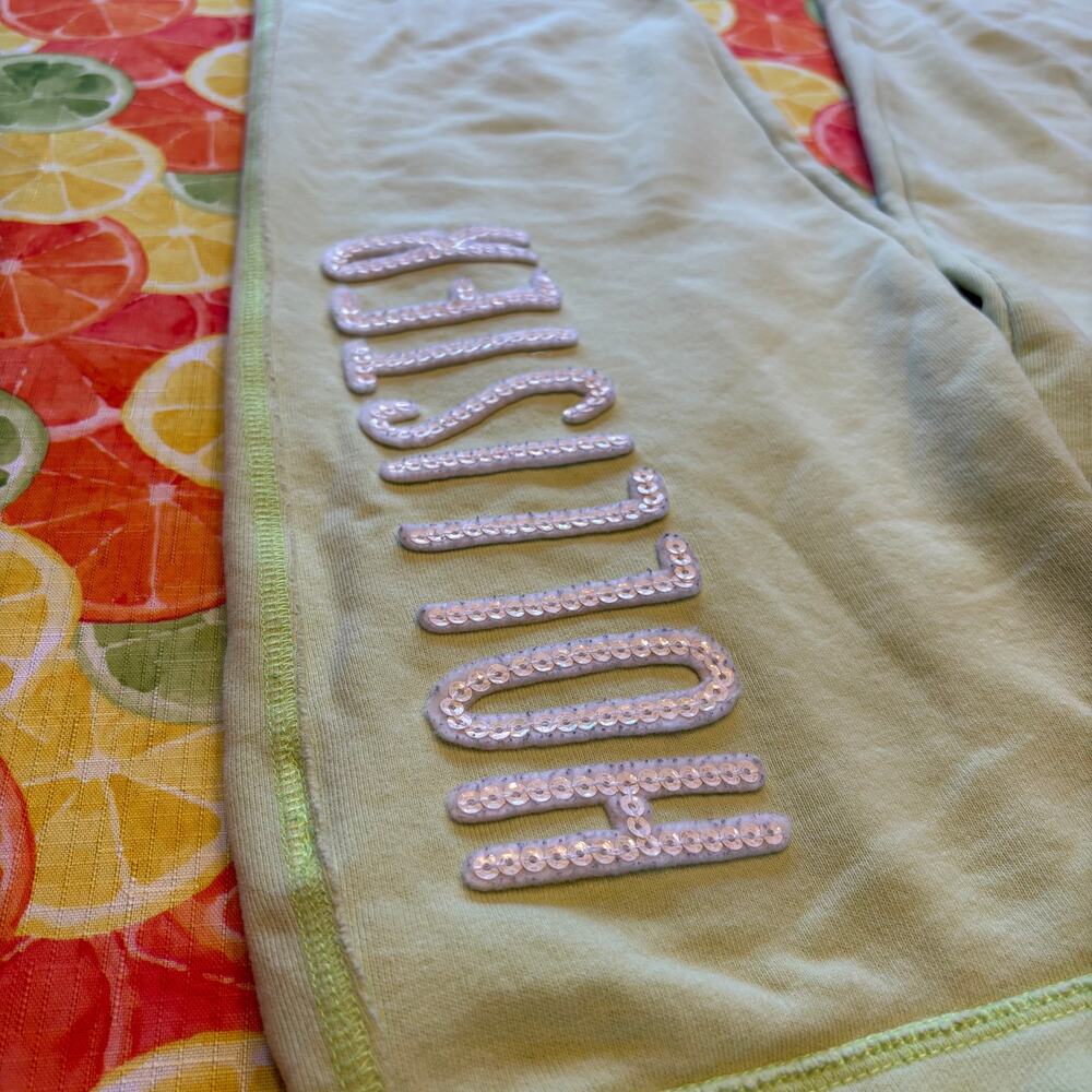 Vintage Y2K Hollister Low Rise Lime Green Cropped Capri Sweatpants S